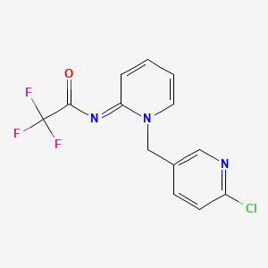 (E)-N-(1-((6-Chloropyridin-3-yl)methyl)pyridin-2(1H)-ylidene)-2,2,2-trifluoroacetamide chemical structure (CAS 1689566-03-7)