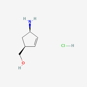 ((1S,4R)-4-Aminocyclopent-2-en-1-yl)methanol hydrochloride chemical structure (CAS 168960-19-8)