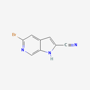 5-Bromo-1H-pyrrolo[2,3-c]pyridine-2-carbonitrile chemical structure (CAS 1690342-34-7)
