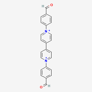 1,1'-Bis(4-formylphenyl)-[4,4'-bipyridine]-1,1'-diium chemical structure (CAS 1690360-53-2)