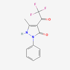 5-Methyl-2-phenyl-4-(2,2,2-trifluoroacetyl)-1H-pyrazol-3(2H)-one chemical structure (CAS 1691-93-6)