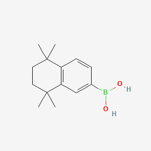(5,5,8,8-Tetramethyl-5,6,7,8-tetrahydronaphthalen-2-yl)boronic acid chemical structure (CAS 169126-63-0)