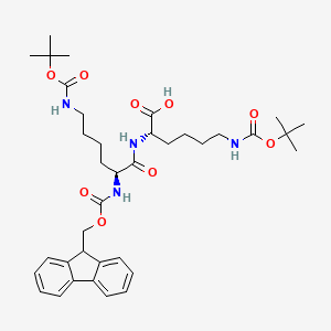 N2-(N2-(((9H-Fluoren-9-yl)methoxy)carbonyl)-N6-(tert-butoxycarbonyl)-L-lysyl)-N6-(tert-butoxycarbonyl)-L-lysine chemical structure (CAS 169151-00-2)