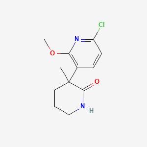 3-(6-Chloro-2-methoxypyridin-3-yl)-3-methylpiperidin-2-one chemical structure (CAS 1693763-28-8)