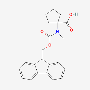 1-((((9H-Fluoren-9-yl)methoxy)carbonyl)(methyl)amino)cyclopentane-1-carboxylic acid chemical structure (CAS 1694050-88-8)