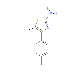 5-Methyl-4-(p-tolyl)thiazol-2-amine chemical structure (CAS 16942-66-8)