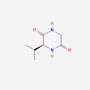 (S)-3-Isopropylpiperazine-2,5-dione chemical structure (CAS 16944-60-8)