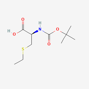 (R)-2-((tert-Butoxycarbonyl)amino)-3-(ethylthio)propanoic acid chemical structure (CAS 16947-82-3)