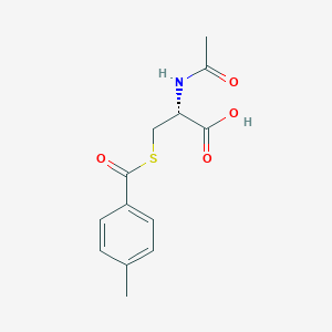 (R)-2-Acetamido-3-((4-methylbenzoyl)thio)propanoic acid chemical structure (CAS 1695562-36-7)