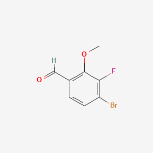 4-Bromo-3-fluoro-2-methoxy-benzaldehyde chemical structure (CAS 1695567-81-7)