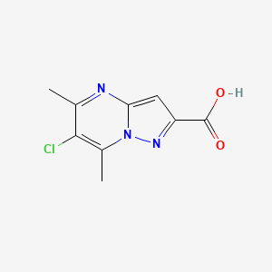 6-Chloro-5,7-dimethylpyrazolo[1,5-a]pyrimidine-2-carboxylic acid chemical structure (CAS 1695961-33-1)