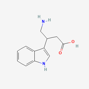 4-Amino-3-(1H-indol-3-yl)butanoic acid chemical structure (CAS 16960-34-2)