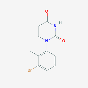 1-(3-Bromo-2-methylphenyl)dihydropyrimidine-2,4(1H,3H)-dione chemical structure (CAS 1696373-80-4)