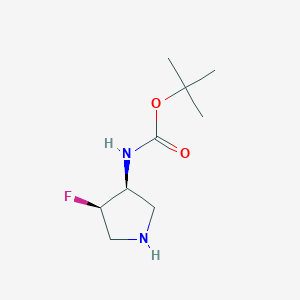 tert-Butyl (cis-4-fluoropyrrolidin-3-yl)carbamate chemical structure (CAS 169750-42-9)