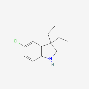 5-Chloro-3,3-diethylindoline chemical structure (CAS 1697795-91-7)