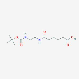 6-((2-((tert-Butoxycarbonyl)amino)ethyl)amino)-6-oxohexanoic acid chemical structure (CAS 1697868-59-9)