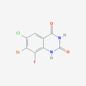 7-Bromo-6-chloro-8-fluoroquinazoline-2,4(1H,3H)-dione chemical structure (CAS 1698028-10-2)