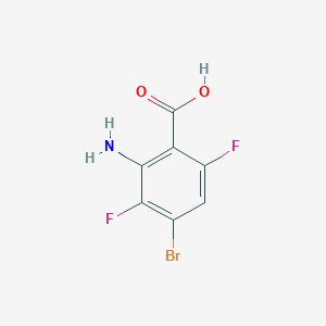 2-Amino-4-bromo-3,6-difluorobenzoic acid chemical structure (CAS 1698535-33-9)