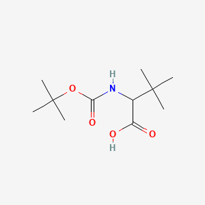 2-((tert-Butoxycarbonyl)amino)-3,3-dimethylbutanoic acid chemical structure (CAS 169870-82-0)