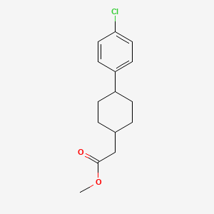 Methyl 2-(trans-4-(4-chlorophenyl)cyclohexyl)acetate chemical structure (CAS 1698914-57-6)