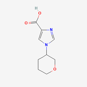 1-(Tetrahydro-2H-pyran-3-yl)-1H-imidazole-4-carboxylic acid chemical structure (CAS 1698981-85-9)
