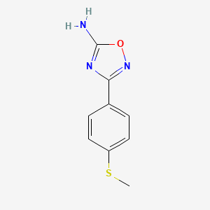 3-(4-(Methylthio)phenyl)-1,2,4-oxadiazol-5-amine chemical structure (CAS 1699194-80-3)
