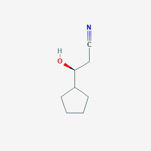 (S)-3-Cyclopentyl-3-hydroxypropanenitrile chemical structure (CAS 1699727-68-8)