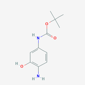 tert-Butyl N-(4-amino-3-hydroxyphenyl)carbamate chemical structure (CAS 1700236-34-5)