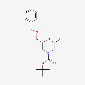 tert-Butyl (2R,6R)-2-((benzyloxy)methyl)-6-methylmorpholine-4-carboxylate chemical structure (CAS 1700609-37-5)