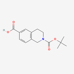 2-(tert-Butoxycarbonyl)-1,2,3,4-tetrahydroisoquinoline-6-carboxylic acid chemical structure (CAS 170097-67-3)