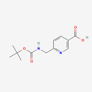 6-(((tert-Butoxycarbonyl)amino)methyl)nicotinic acid chemical structure (CAS 170097-87-7)