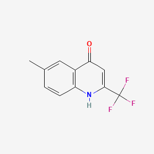 4-Hydroxy-6-methyl-2-(trifluoromethyl)quinoline chemical structure (CAS 1701-20-8)