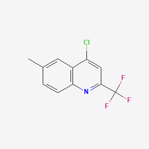 4-Chloro-6-methyl-2-(trifluoromethyl)quinoline chemical structure (CAS 1701-26-4)