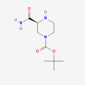 (S)-tert-Butyl 3-carbamoylpiperazine-1-carboxylate chemical structure (CAS 170164-47-3)