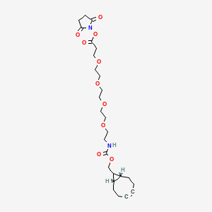 rel-2,5-Dioxopyrrolidin-1-yl 1-((1R,8S,9s)-bicyclo[6.1.0]non-4-yn-9-yl)-3-oxo-2,7,10,13,16-pentaoxa-4-azanonadecan-19-oate chemical structure (CAS 1702356-19-1)