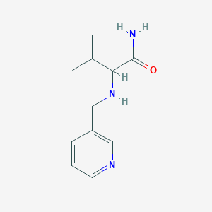3-Methyl-2-((pyridin-3-ylmethyl)amino)butanamide chemical structure (CAS 1702500-45-5)