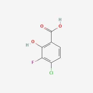 4-Chloro-3-fluoro-2-hydroxybenzoic acid chemical structure (CAS 1702676-05-8)