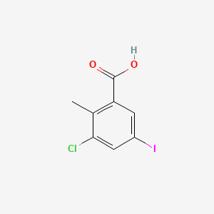 3-Chloro-5-iodo-2-methylbenzoic acid chemical structure (CAS 1702698-94-9)