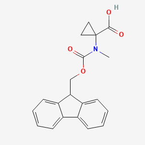 1-({[(9H-Fluoren-9-yl)methoxy]carbonyl}(methyl)amino)cyclopropane-1-carboxylic acid chemical structure (CAS 1702888-95-6)