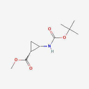 (1R,2S)-rel-Methyl 2-((tert-butoxycarbonyl)amino)cyclopropanecarboxylate chemical structure (CAS 170299-60-2)