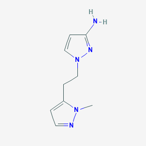 1-[2-(1-Methyl-1H-pyrazol-5-yl)ethyl]-1H-pyrazol-3-amine chemical structure (CAS 1703000-73-0)