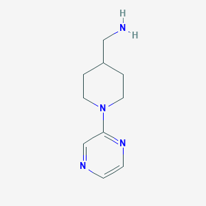 (1-(Pyrazin-2-yl)piperidin-4-yl)methanamine chemical structure (CAS 170353-19-2)