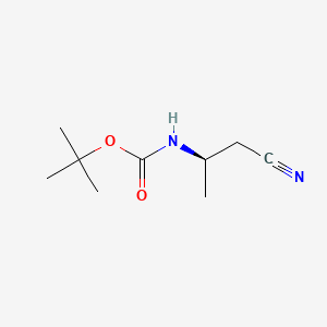 (R)-tert-Butyl (1-cyanopropan-2-yl)carbamate chemical structure (CAS 170367-68-7)