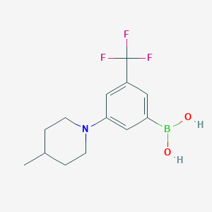 (3-(4-methylpiperidin-1-yl)-5-(trifluoromethyl)phenyl)boronic acid chemical structure (CAS 1704068-89-2)