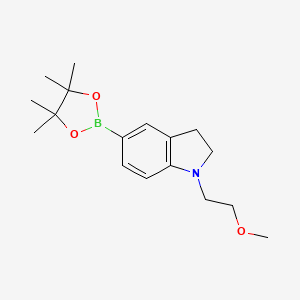 1-(2-Methoxyethyl)-5-(4,4,5,5-tetramethyl-1,3,2-dioxaborolan-2-yl)indoline chemical structure (CAS 1704069-52-2)