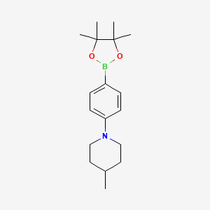 4-Methyl-1-(4-(4,4,5,5-tetramethyl-1,3,2-dioxaborolan-2-yl)phenyl)piperidine chemical structure (CAS 1704095-28-2)