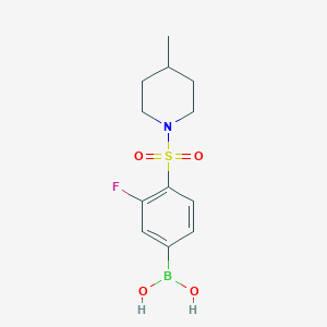 (3-fluoro-4-((4-methylpiperidin-1-yl)sulfonyl)phenyl)boronic acid chemical structure (CAS 1704120-89-7)
