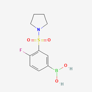 (4-fluoro-3-(pyrrolidin-1-ylsulfonyl)phenyl)boronic acid chemical structure (CAS 1704121-54-9)