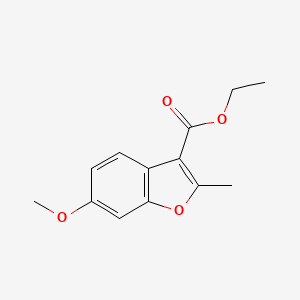 Ethyl 6-methoxy-2-methylbenzofuran-3-carboxylate chemical structure (CAS 1704168-42-2)