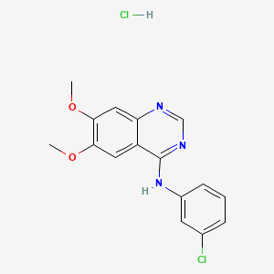 N-(3-Chlorophenyl)-6,7-dimethoxyquinazolin-4-amine hydrochloride chemical structure (CAS 170449-18-0)